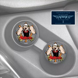 Unbranded POPEYE THE SAILOR MAN GRAY ANCHOR CARTOON SANDSTONE CAR COASTERS ABSORBS SET (2)