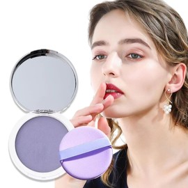 Polvo Matificador Cremoso Lavanda Maquillaje Mate Candy Bella Textura Seda Control de Aceite Elimina Brillo Facial Larga Duracion (Morado, Único)