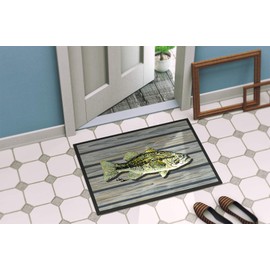 Caroline's Treasures 8493-MAT Fish Bass Small Mouth Door Mat, Indoor Rug or Outdoor Welcome Mat 18x27 Doormat 8493 Doormat, 18H X 27W, Multicolor