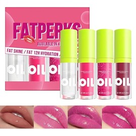 Labiales Pintalabios 4 Colores Brillo de Labios Aceite Labial Hidratante Lip Plumper Gloss Lipstick, Bálsamo Labial Nutritivo con Color Hidratación Intensa y Elimina Arrugas de los Labios (A)