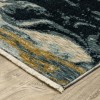 Homeroots 8' Navy Blue And Teal Abstract Runner Rug With