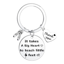 Ghloyza Dance Teacher Appreciation Keyring Gifts for Women Thank You Keyring for Dance Teacher End of Year Teacher's Day Graduation Gifts for Dance Teachers