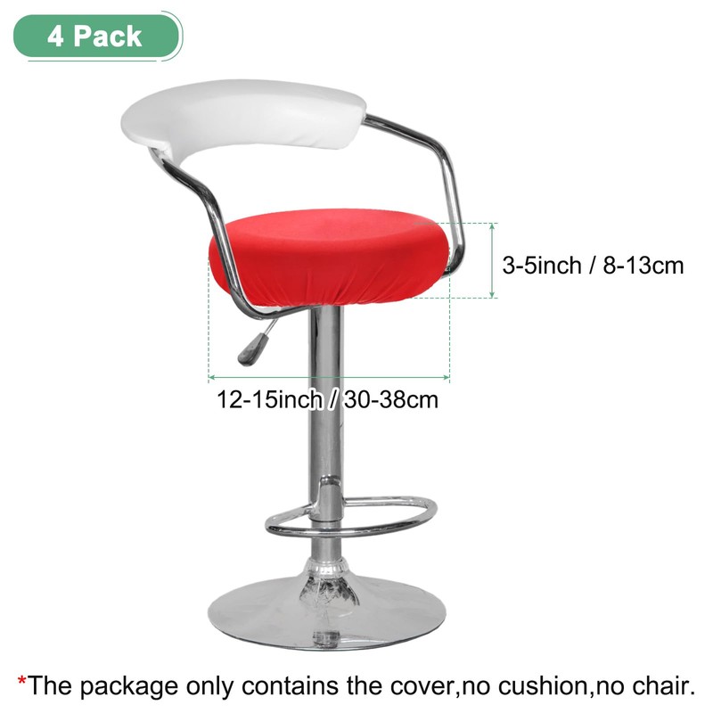 M METERXITY 4-Pack Bar Stool Covers Round, for 12-15 Inch