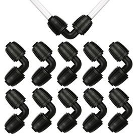 Menibeuty Gardena Irrigation System Connectors, 90° Degree Bend, Angle Connector, Drip Hose Connector, Micro Drip System, L-Piece, Pack of 10