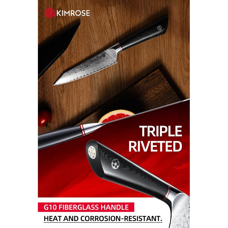 KIMROSE Damascus Utility Knife - 5 inch - 67 Layers