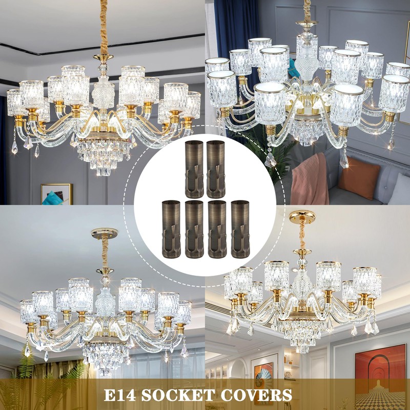 BQLZR Candle Socket Light Covers Sleeves 3 Inch Tall Chandelier