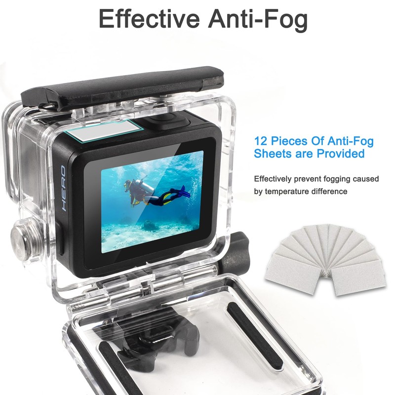FitStill 148FT/45M Underwater Waterproof Diving Housing Compatible for Go Pro