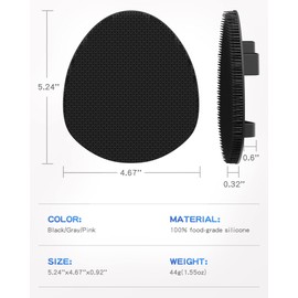 Manmihealth 4 Pack Soft Silicone Shower Brush, Super-Lathering and Deep-Cleaning Body & Face Scrubber, Gentle Exfoliating Bath Glove for All Skin Types, with Free Hooks (Black+Gray)*2