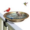WANGIRO Deck Mounted Bird Bath for Outside,Detachable Birdbath Bowl with