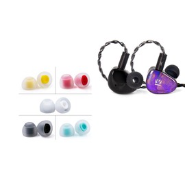 KB02 Purple Earbuds and 10 PCS/5 Pairs Silicone Eartips