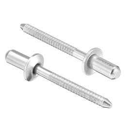 sourcing map Blind Rivets, 304 Stainless Steel Pull Rivets Core Decoration Rivets 4.8mm Diameter 10mm Grip Length Close End Silver Tone, 50pcs