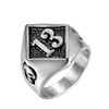 OAKKY Men's Hip Hop 13 Devil Skull Biker Ring Stainless