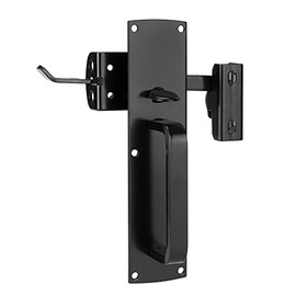SANKINS Thumb Gate Latch Hardware for Wooden Fence Heavy Duty, Self Locking Fence Latch Kit with Handle, Door Latch Gate Lock kit for Wooden/Vinyl Fence, Outdoor Metal Gate, Black Finish