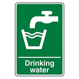 100mmx150mm Drinking Water Catering Sign Rigid Plastic