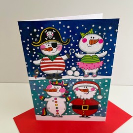 Rachel Ellen Advent Calendar Christmas Card - Snowmen Dressing Up