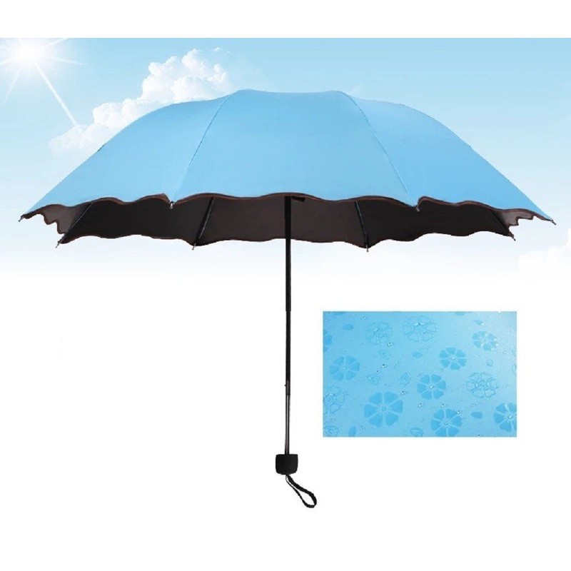 UV Protection, Sun or Rain, Sun Parasol, Trifoldable, Large, Lightweight,