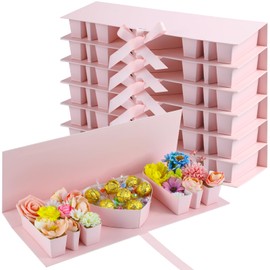 Ireer 6 Pack Mother's Day Empty Flower Box Empty Gift Box Cardboard Letter Shaped Fillable Chocolate Strawberry Flower for Mother's Day Gifts,17.7 x 6.1 x 1.97''(Pink,Mom)