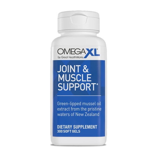 OmegaXL Joint Support Supplement - Natural Muscle Support, Green Lipped Mussel Oil, Soft Gel Pills, Drug-Free, 300 Count