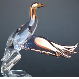 Mallard Duck Figurine of Hand Blown Glass