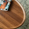 ANS_HOME Wooden Oval Coffee Table Rustic Coffee Table Mid-Century Modern