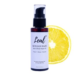 Leal Cosmetics Sicilian Haze Hair and Body Oil - 60 ml, Nourishing Hair Oil Serum & Body Oil for Dry Skin, Moisturizing With Vitamin E For Glowing Skin & Pigmentation, for Men & Women