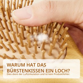 Combetter Hair Brush Natural Bamboo Paddle Detangling Hair Brush, Suit for Women, Men and Children, Thick/Thin/Curly/Dry Hair, Massage Scalp