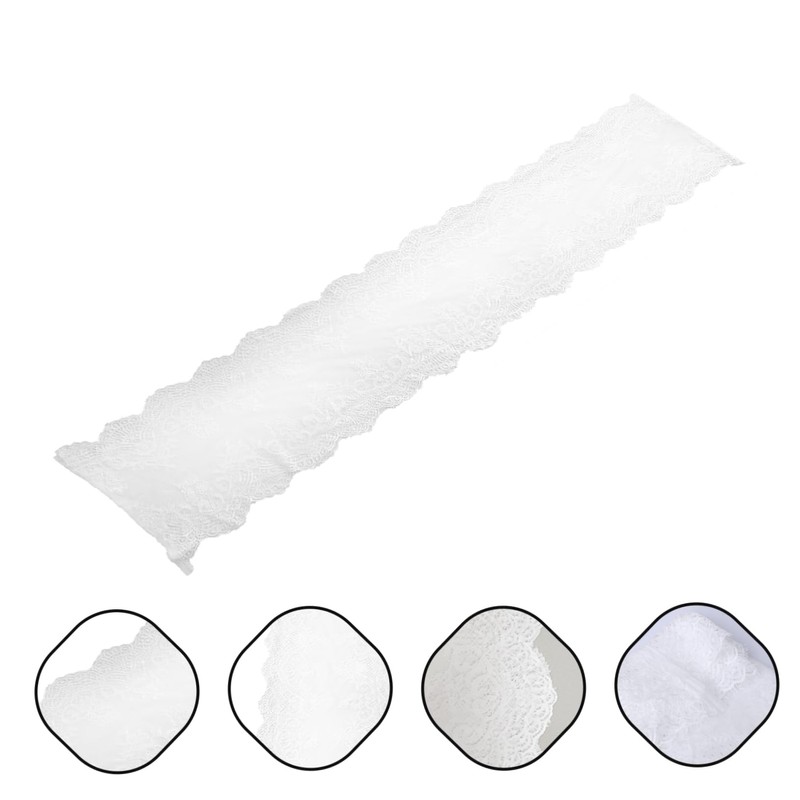 Mikinona 2 pcs White Lace Tablecloth Embroidered Table Runner for