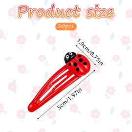20 Pcs Ladybug Hair Clips Red Ladybug Hair Barrettes Resin Cartoon Hairpins Hairs Accessories Snap Barrettes for Women