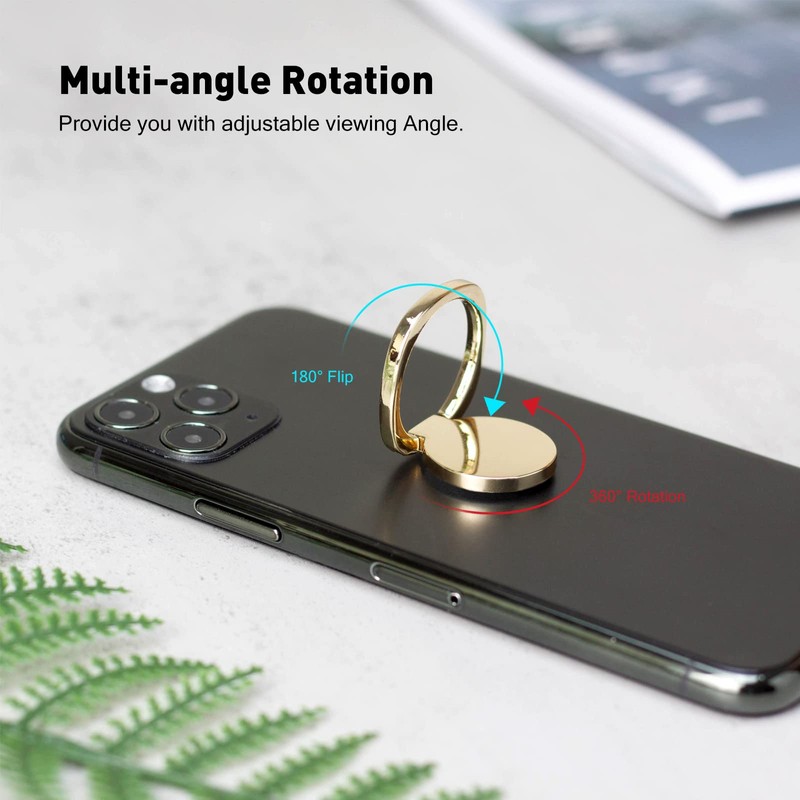 [2 Pack] Matte Rounded Corners Ultra-thin Cell Phone Ring Holder