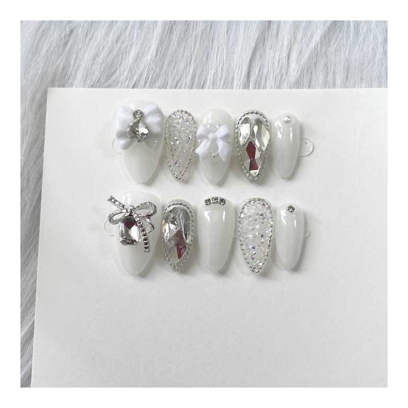 Pixie Full Stone Handmade Nail Tips - Clear ver /