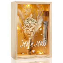 Aolso Wedding Gifts for Newlyweds, Money Gift Wedding, Includes Wooden Box, Acrylic Test Tube, Fairy Lights, Wedding Gift, Creative Cash Gifts for Bride and Groom, Wooden Keepsake