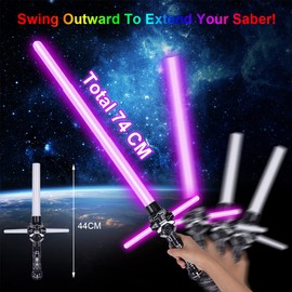 OSDUE Light Up Saber with Sound, 7 Colors Retractable Light Sabers for Kids, Light Saber Sword Toys for Boys Kids Gift Party Favors, Fashion Cosplay Toy for Adult Kids Sound Force Lightsaber