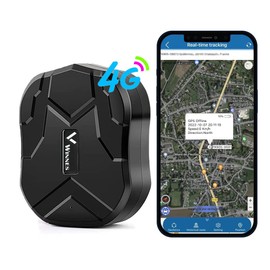 Winnes 4G GPS Tracker 10000 mAh GPS Tracker Car Without Subscription 80 Days Long Standby Time IP58 Waterproof Strong Magnet GPS Locator Real Time Tracking Device Anti-Lost with Free App (TK905B)