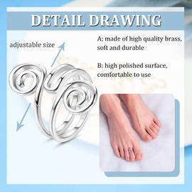 FIBO STEEL 9 Pcs Adjustable Toe Rings for Women Open African Toe Rings Summer Beach Foot Jewelry Silver-Tone
