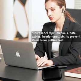 Ezranova Bag Compatible with Nelko P21 Case, SUPVAN E10/E16 Labelling Device, for PRT/NIIMBOT D110/Pristar P15 Label Printer, Mini Bluetooth Handheld Label Printer Bag (Black)