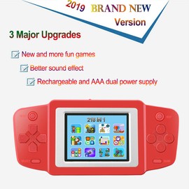 Bornkid Handheld Game Console for Kids Built in 8 Bit 218 Classic Retro Video Games Portable Arcade Gaming System Birthday Gift for Children Travel Holiday Recreation 2.5" Screen (Red)