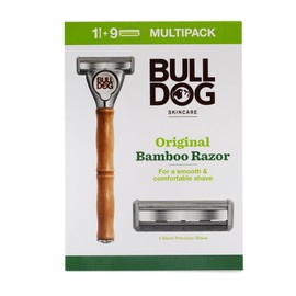 BULLDOG Skincare - Original Bamboo Razor Multipack | Smooth Glide Razor Handle + 9 Blade Refills | for Men