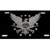 Engraved 2nd Amendment Eagle Car Tag Diamond Etched Black Metal