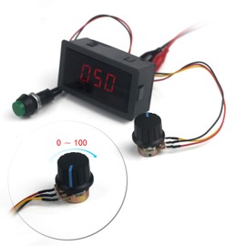 Taikuwu 6V 12V 24V Digital Display LED DC Motor Speed Controller PWM Stepless Speed Control Switch HHO Driver