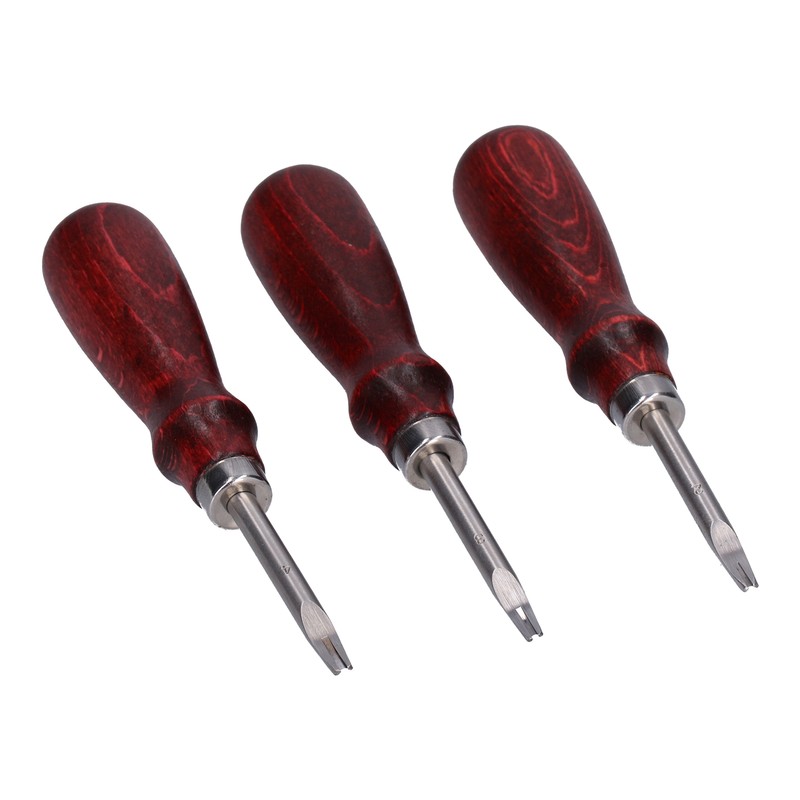 3pcs Leather Edger Sharp Professional Trimming Working Kit with Wooden