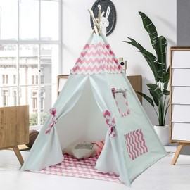 Kids Teepee Tent for Girls Kids Tee Pee Indoor Children Play Teepee Tents Indoor for Girls Play Tent for Girls Pink Chevron Teepee