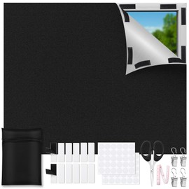 LAMITOCS 100% Blackout Blind 200 x 148 CM Temporary Blackout Blinds Stick On, No Drill Blinds for Windows, Portable Black Out Blinds with Scissors Cut to Any Size,Temporary Blackout Blinds for Bedroom