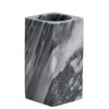 KhanImports Decorative Gray Marble Pencil Holder, Grey Stone Pen Cup