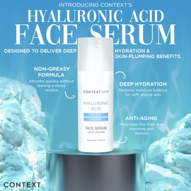 Context Skin Hyaluronic Acid Serum for Face - Deeply Hydrates & Plumps, Smooths Fine Lines, Enhances Elasticity & Restores Radiance - Pure Hyaluronic Serum for Glowing, Youthful Skin - 1.69 Fl oz