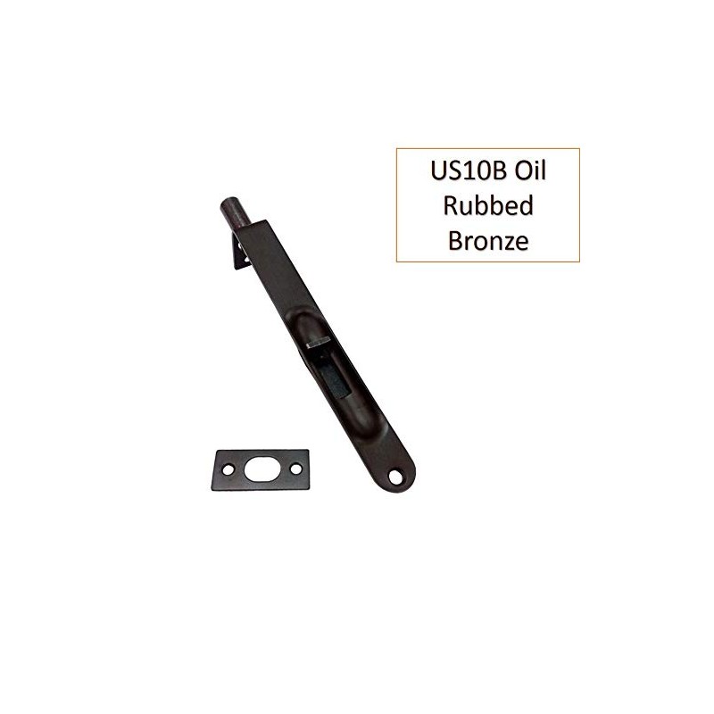 QCAA Solid Brass Flush Bolt, Round Shape, 6", Solid Brass,