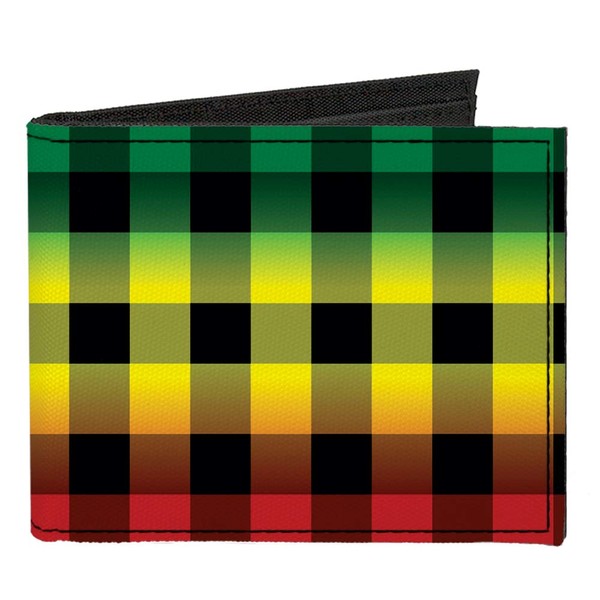 Buckle-Down Men's Standard Canvas Bifold Wallet Buffalo Plaid, 4.0" x