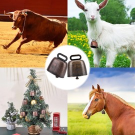 Begpoee 10 Stück Klein Kuhglocke Handwerk, Vintage Mini Kuhglocke, Ziegenglocken Glocken, Bauernhof Tierglocke, 35 x 24 x 37 mm, Für Rinder Kuh Pferd Schafe(5 x Rotbronze + 5 x Grünbronze)