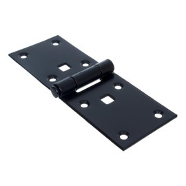 NAJDER Door Hinge Pack of 2, Door Hinge for Solid Doors Inside and Outside, Stainless Steel Hinges, Door Hinges, Door Hinge Fitting, Slanted Construction Hinge 150 x 55 mm, Black Painted RAL 9005