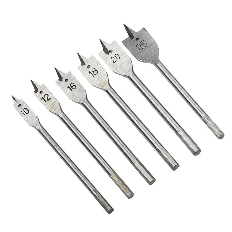 Sivitec 6PCS Wood Flat Drill Bits Set Heavy Duty 10/12/16/18/20/25mm
