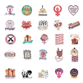 110pcs Girl Power Themed Waterproof Vinyl Stickers for Water Bottles Cups Laptops Tumblers Journaling Scrapbooking Bicycle Skateboard Luggage Decals (Girl Power 110pcs)